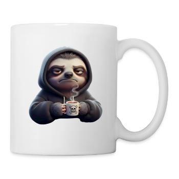 Bad mood sloth with coffee morning grouch - Mug - white - Right
