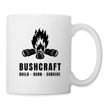 Bushcraft Lagerfeuer Outdoor Survival Design - Tasse - Weiß - Rechts