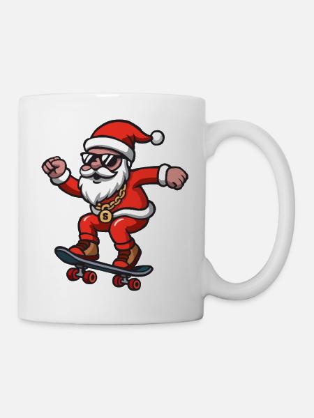 Patinage du Père Noël - Mug blanc - blanc