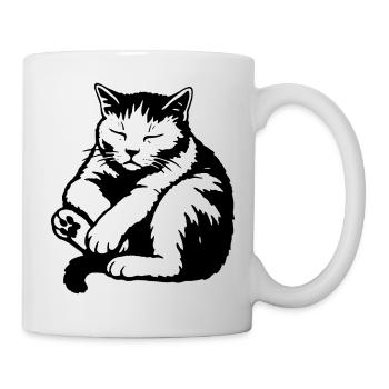 Sleeping Cat Silhouette - Mug - white - Right