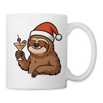 Entspanntes Faultier im Santa-Look - Tasse - Weiß - Rechts