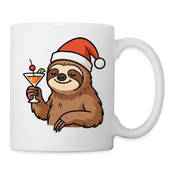 Weihnachts Faultier Cocktail - Tasse - Weiß - Rechts