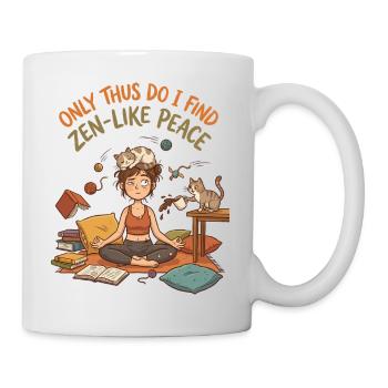 Zen Katzen Chaos Yoga - Tasse - Weiß - Rechts