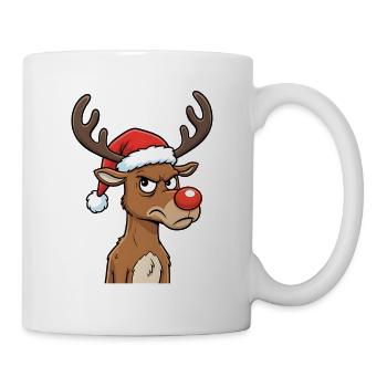 Bad Mood Reindeer Christmas Motif Rudolph - Mug - white - Right