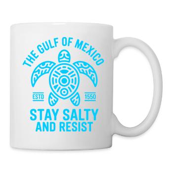 Gulf of Mexico Turtle Vintage Abzeichen - Tasse - Weiß - Rechts