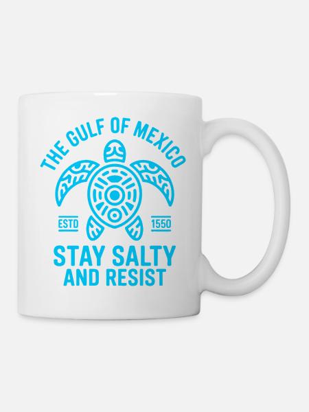 Gulf of Mexico Turtle Vintage Abzeichen - Tasse - Weiß