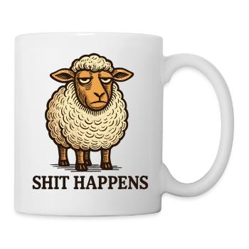 Müdes Schaf Spruchshirt - Tasse - Weiß - Rechts