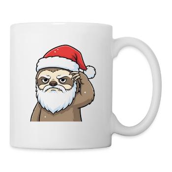 Weihnachtliches Faultier – Grummel Santa Look - Tasse - Weiß - Rechts