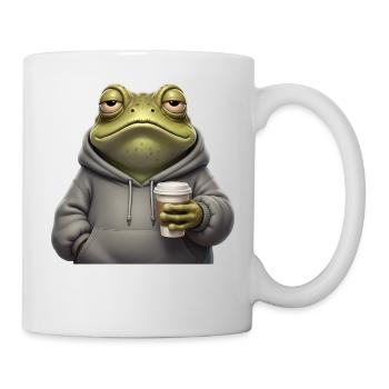 Müder Frosch Kaffee Morgenmuffel - Tasse - Weiß - Rechts