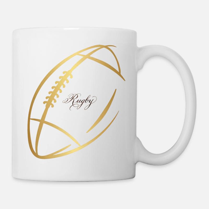 Rugby Doré Ball Élégant - Mug blanc - blanc