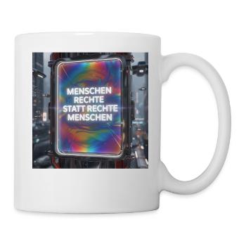 Human rights instead of right-wing people Future Design - Mug - white - Right