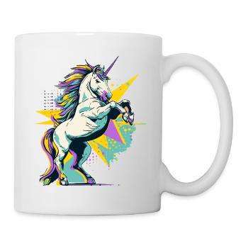 Licorne Pop Art Magie Fantastique Colorée Magie Conte de Fées Magie - Mug blanc - blanc - Droite