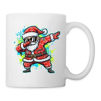Funny Santa Claus Dabbing Street Art - Mug - white - Right
