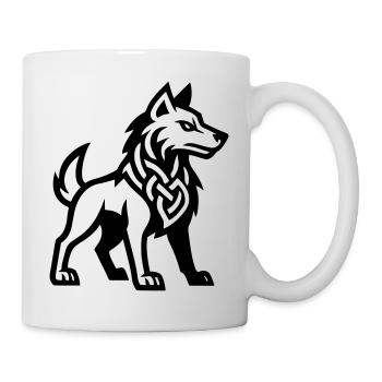 Wolf Wikinger - Tasse - Weiß - Rechts