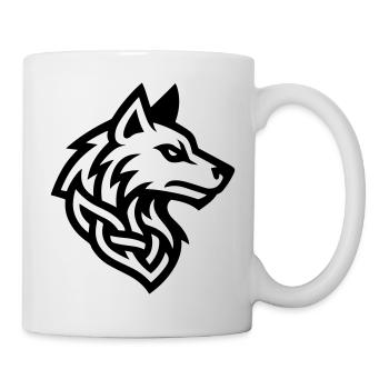 Wolf Kopf Wikinger - Tasse - Weiß - Rechts