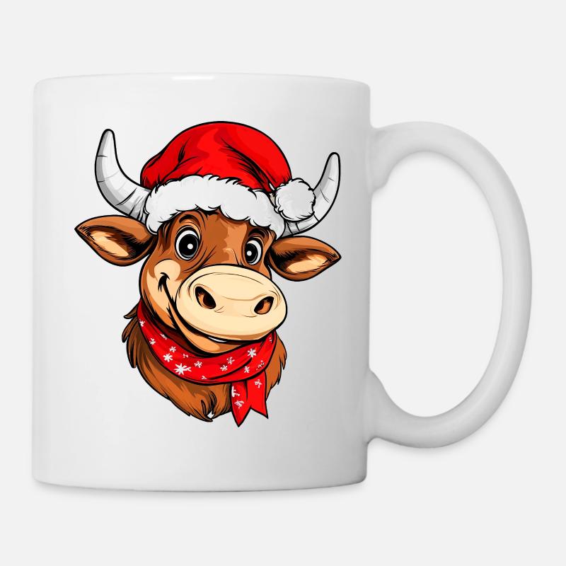 Weihnachten Stiere - Tasse - Weiß