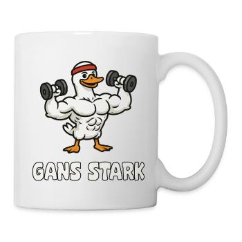 Goose Stark Muscle goose in fitness style - Mug - white - Right