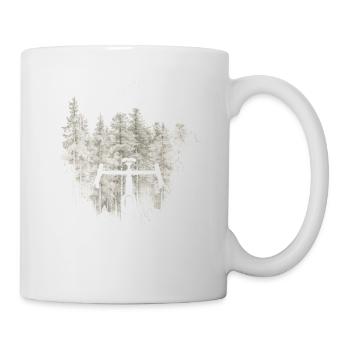 Vintage Forest Front Bike Silhouette - Mug - white - Right