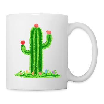 Cactus with flower - Mug - white - Right