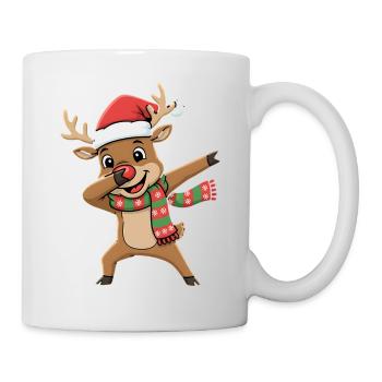 Lustiges Xmas Rentier Cartoon dabbing - Tasse - Weiß - Rechts