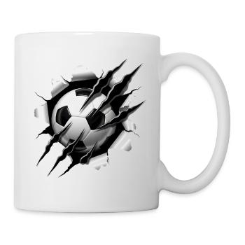 Cooles Fußball Motiv mit Krallenspuren fan sport - Tasse - Weiß - Rechts