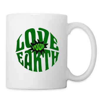 Love Your Earth Retro Environmental Motif - Mug - white - Right