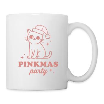 Fête des filles Roses de Noël rose chat drôle - Mug blanc - blanc - Droite