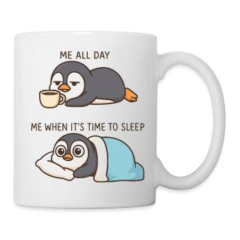 Dessin animé drôle de Pingouin Amant du café - Mug blanc - blanc - Droite