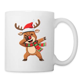 Lustiges dabbing Rentier Weihnachten - Tasse - Weiß - Rechts