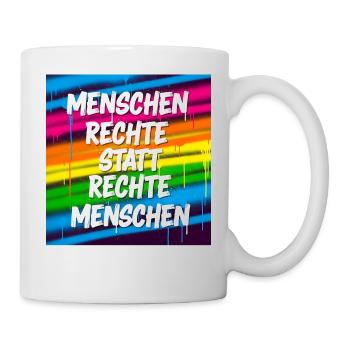 Human rights instead of right-wing people Street Art - Mug - white - Right