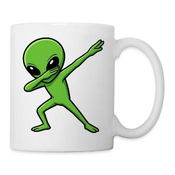 Dab Alien Green : Dessin animé de la culture pop - Mug blanc - blanc - Droite