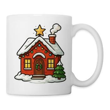 Winter magic house with fairy lights - Mug - white - Right