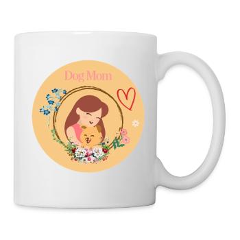 Dog mom in a flower wreath - Mug - white - Right
