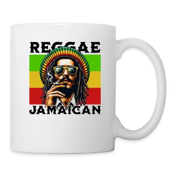 Œuvres d’art style reggae jamaïcain à l’ambiance rastafari - Mug blanc - blanc - Droite