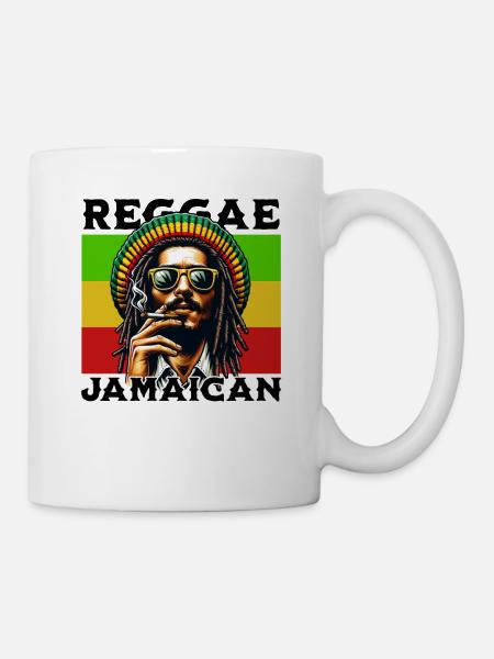 Jamaican Reggae Vibes Rastafari Style Artwork - Tasse - Weiß