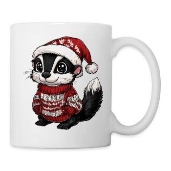 Stinktier Weihnachten Xmas - Tasse - Weiß - Rechts