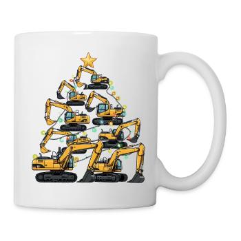 Cadeau du sapin de Noël drôle pour excavatrice - Mug blanc - blanc - Droite