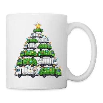 Cadeau drôle de sapin de Noël pour camion poubelle - Mug blanc - blanc - Droite