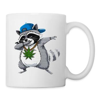 Hip-hop style Raccoon Cartoon Dab - Mug blanc - blanc - Droite