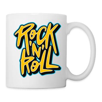 Graffiti Rock 'n' Roll Text-Logo - Tasse - Weiß - Rechts