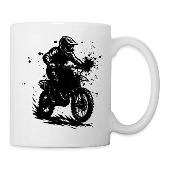 Puristisches Motocross Thema - Tasse - Weiß - Rechts