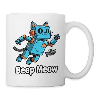 Blue robot cat Beep Meow - Mug - white - Right