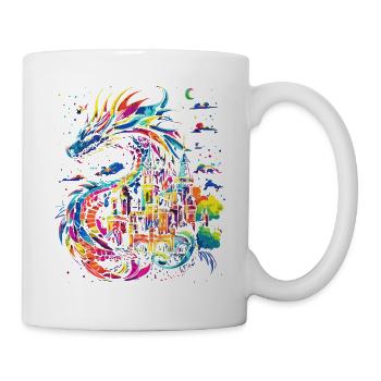Château du Dragon Fantasy Mythologie Magique Créature - Mug blanc - blanc - Droite