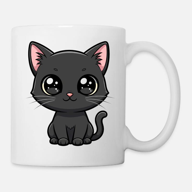 Midnight Kawaii Kitten - Tasse - Weiß