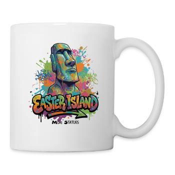 Moai – Guardians of Easter Island - Vibrant Graffiti - Mug - white - Right