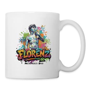 David – Strength in Stone - Vibrant Graffiti Design - Mug - white - Right