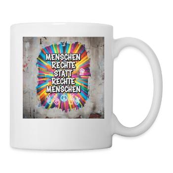 Human Rights Instead of Right-Wing People Statement - Mug - white - Right