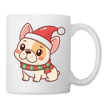 Christmas Puppy in Red Hat - Mug - white - Right