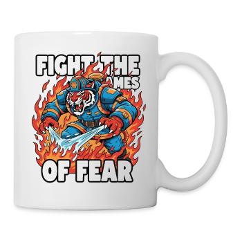 FireTiger combattant la peur - Mug blanc - blanc - Droite