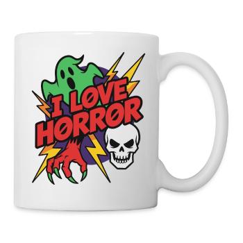 J’adore les dessins animés rétro d’horreur - Mug blanc - blanc - Droite